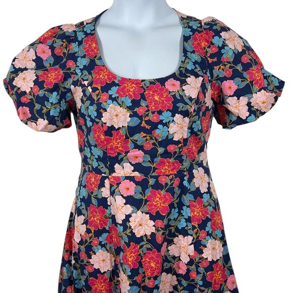 Draper James Julianne Midi Dress Size 6 • Stretch Poplin Floral A-Line Midi - Picture 4 of 16
